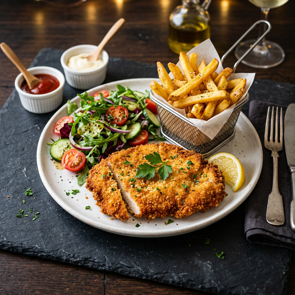 Hühnerschnitzel Teller